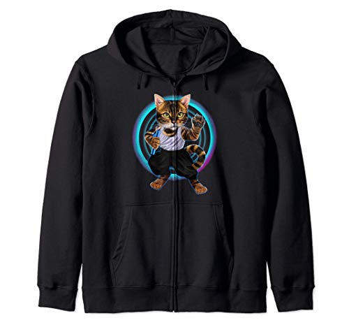 Gato de Kung Fu con nunchaku Sudadera con Capucha