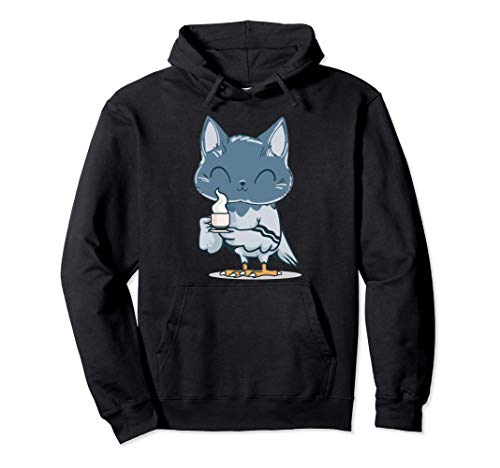 Gato Pájaro Paloma Café Gatos Amante Pájaros Pata Animales Sudadera con Capucha