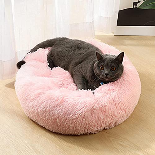 Gatos Y Perros Sofá Redondo De Felpa Cojín Cesta Donut Cama para Mascotas Reposabrazos Cálidos Y Tranquilos Cama para Perros Donut-60cm_un Tipo De Pequeño Mediano Cama Gato Cama Perro Grande