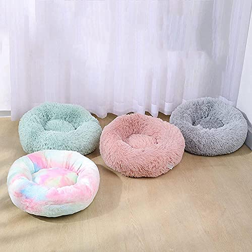 Gatos Y Perros Sofá Redondo De Felpa Cojín Cesta Donut Cama para Mascotas Reposabrazos Cálidos Y Tranquilos Cama para Perros Donut-60cm_un Tipo De Pequeño Mediano Cama Gato Cama Perro Grande