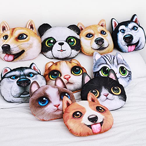 GBBNWFOL Dibujos Animados Lindo Personal Creative Cat Dog Head Supplies Expressions con Almohada Animal reposacabezas Almohada