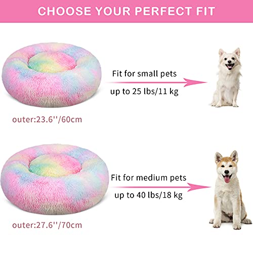 G.C Cama Antiestres Perro, Lavable Impermeable Donut Cama para Perros Gattos Sofá Redondo Suave de Felpa Invierno Cueva Cama Perro Grandes Medianos Pequeños (70CM)