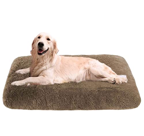 gerenic Colchón para Cama para Perros,Grande,de Piel sintética,Almohadilla para cojín para Perros,XL/XXL,cálido,Largo,de Felpa,para Mascotas,Perros,Gatos,Cama,para Jaula de Coche,Lavable(75x50cmx10c