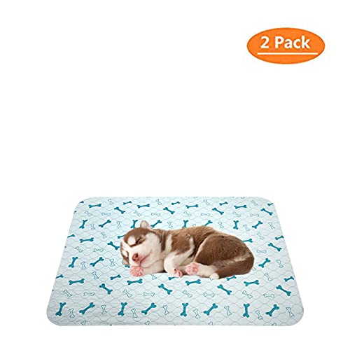 Geyecete Alfombras de adiestramiento Ultraabsorbente para Perros,Reutilizables Lavables de Almohadillas para caninas Cachorros,Empapadores Entrenamiento Impermeable para Mascotas-Azul-S-2 Piezas