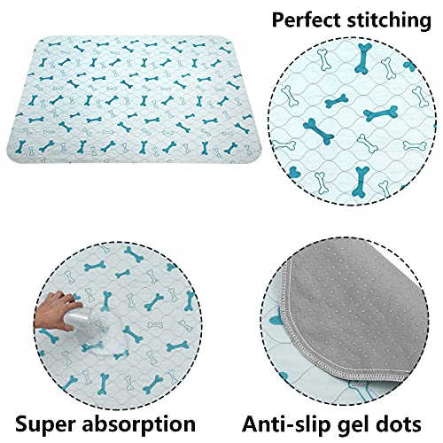 Geyecete Alfombras de adiestramiento Ultraabsorbente para Perros,Reutilizables Lavables de Almohadillas para caninas Cachorros,Empapadores Entrenamiento Impermeable para Mascotas-Azul-S-2 Piezas