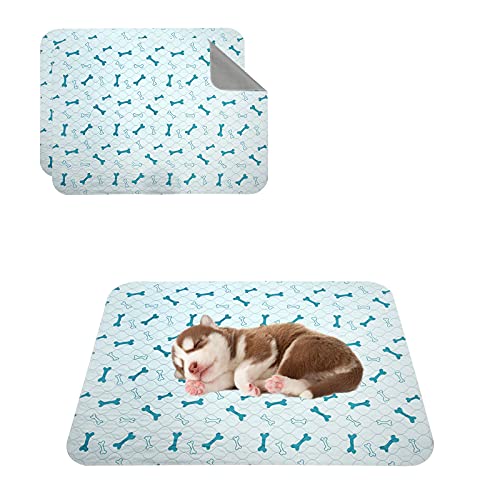 Geyecete Alfombras de adiestramiento Ultraabsorbente para Perros,Reutilizables Lavables de Almohadillas para caninas Cachorros,Empapadores Entrenamiento Impermeable para Mascotas-Azul-S-2 Piezas