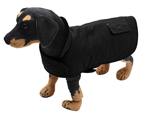 Geyecete Martin Abrigo térmico cálido, abrigo de invierno para perros, ropa para perros al aire libre con bandas ajustables, lona de algodón para perros medianos y grandes, negro-L