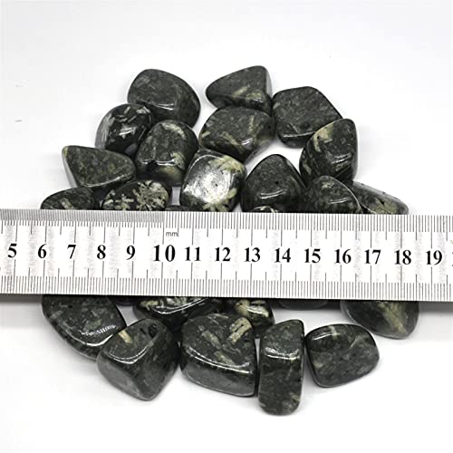 GGXXS Decoraciones al Aire Libre para Jardines de Tanque Crisantemo Natural Circuló Piedras Cristales a Granel Reiki Pulidos Piedras Gems Gem Crish Aquarium Minerales (Color : Negro, Size : 500g)