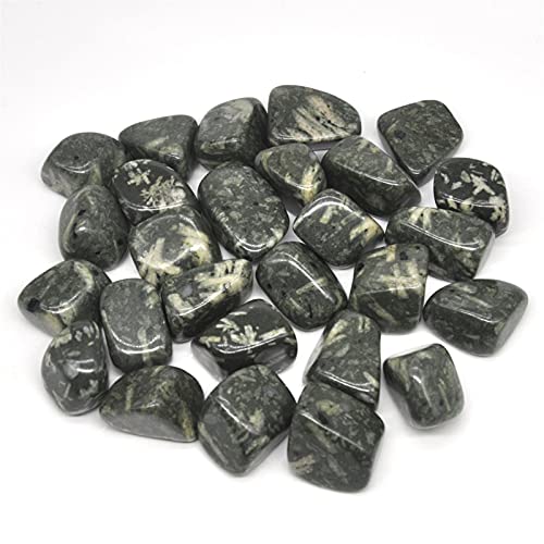 GGXXS Decoraciones al Aire Libre para Jardines de Tanque Crisantemo Natural Circuló Piedras Cristales a Granel Reiki Pulidos Piedras Gems Gem Crish Aquarium Minerales (Color : Negro, Size : 500g)