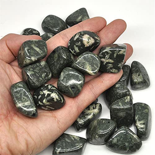 GGXXS Decoraciones al Aire Libre para Jardines de Tanque Crisantemo Natural Circuló Piedras Cristales a Granel Reiki Pulidos Piedras Gems Gem Crish Aquarium Minerales (Color : Negro, Size : 500g)