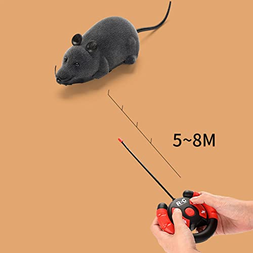 Gidenfly Ratón con mando a distancia, juguete inalámbrico, simulación de ratas realistas, juguete teledirigido Furry Mini RC, inalámbrico, ratón, juguete para gato, gato, perro, mascota