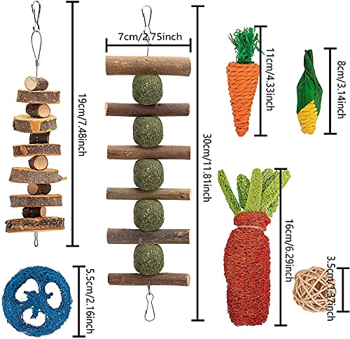 GIONAR Juguetes para Masticar Conejos,Pequeños Animales Juguetes para Masticar, Juguetes Masticables de Madera, Natural Molar Juguetes para para Hámster, Conejos, Cobayas,Jerbos de Cobayas