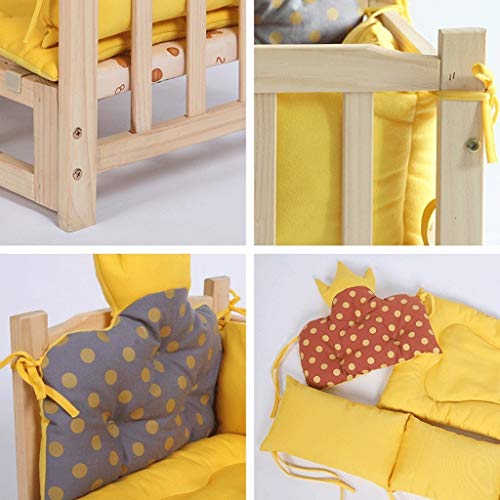 GJX Cama de Madera Maciza para Mascotas, Cama para Perrera, Perrera extraíble y Lavable, peletería para Mascotas, artículos para Perros Grandes y medianos, lejos de la Humedad, no fácil de deformar