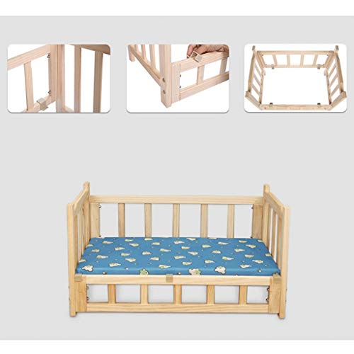 GJX Cama de Madera Maciza para Mascotas, Cama para Perrera, Perrera extraíble y Lavable, peletería para Mascotas, artículos para Perros Grandes y medianos, lejos de la Humedad, no fácil de deformar