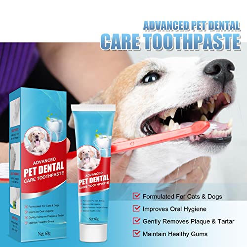 GKYI Pasta de Dientes para Perros 2 oz Limpiador para cepillar con Sabor a Menta Calmante eficaz | Pasta de Dientes Fresh Breath Dental Care diseñada para Ayudar a prevenir el sarro y Eliminar