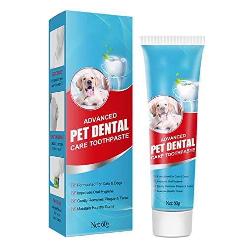 GKYI Pasta de Dientes para Perros 2 oz Limpiador para cepillar con Sabor a Menta Calmante eficaz | Pasta de Dientes Fresh Breath Dental Care diseñada para Ayudar a prevenir el sarro y Eliminar