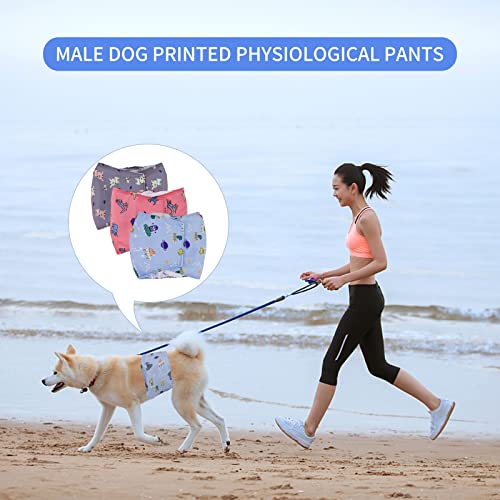 GLAITC Pañales para Perros, 3 Piezas Pañales Lavables para Perros Pañales Reutilizables para Mascotas Fisiológica Pantalón para Perros Masculinos para Perros pequeños, medianos y Grandes M