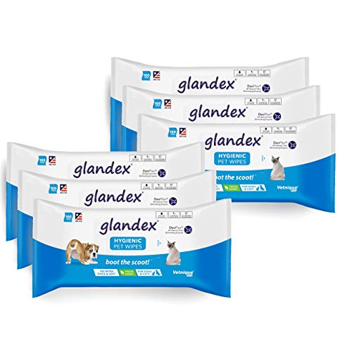 glandex® Vetnique Labs - Toallitas de limpieza desodorizantes higiénicas para la glándula anal - Caja de 6 bolsas)