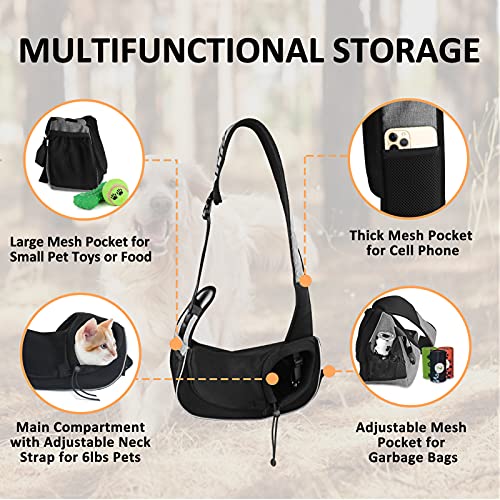 Gloppie Mochila para perro con correa para mascotas para perros pequeños, bolsa de viaje para gatos, bolsa cruzada para cachorros, manos libres, transpirables y más bolsillos gris