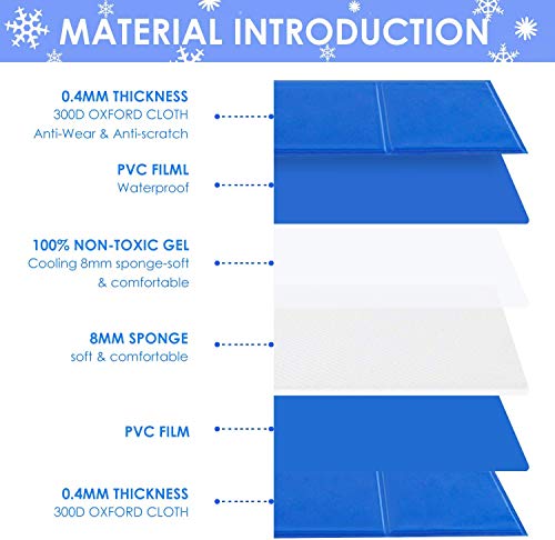 GOOCO Alfombrilla De Refrigeración Animales Nevera Y Manta Refrescante para Perro Fresco Cojín Manta Enfriador para Mascotas Camas De Suelo