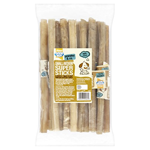 Good Boy - Super Sticks de Piel cruda pequeña/Mediana - Masticables para Perros - Hecho de Piel 100% Natural - Pack de 20 - Golosinas para Perros Naturales