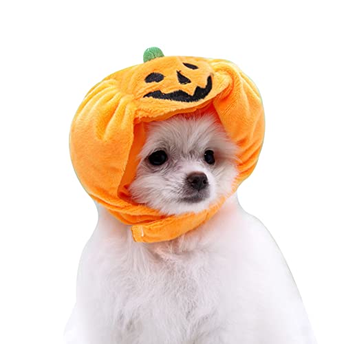 Gorra de Calabaza de Día de Todos Los Santos Sombrero Lindo Sombrero de Calabaza Ajustable Sombrero para Mascotas Accesorio del Festival para Gato Perro (L Adecuado Entre 2kg)