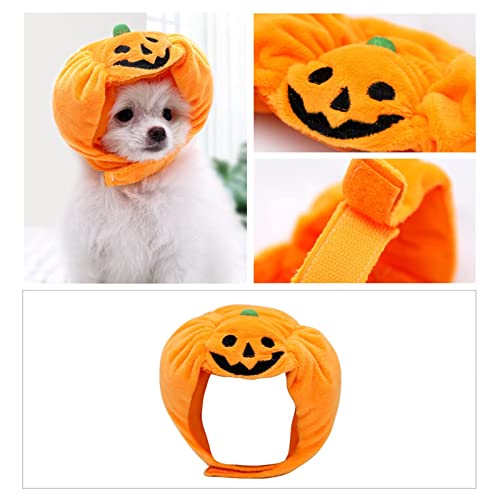 Gorra de Calabaza de Día de Todos Los Santos Sombrero Lindo Sombrero de Calabaza Ajustable Sombrero para Mascotas Accesorio del Festival para Gato Perro (L Adecuado Entre 2kg)