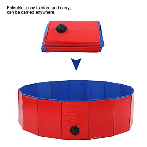 Goshyda Piscina para Mascotas, bañera portátil y Plegable para Mascotas con Alta practicidad para Perros, Gatos, Animales(Rojo, S)