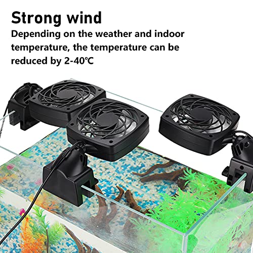 Goshyda Ventilador de refrigeración para pecera de Acuario, Mini refrigerador con Control de Temperatura, Ventilador silencioso con disipación de Calor efectiva, para pecera de Vidrio para Acuario