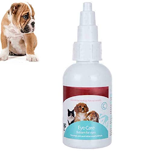 Gotas para los ojos para mascotas, solución antipruriginosas para el cuidado de los ojos, limpiador de ojos para perros y gatos, solución antipruriginosas en seco para manchas de lágrimas (50 ml)