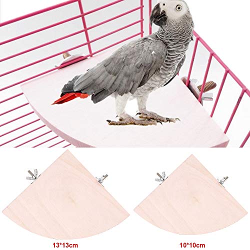 GOTOTOP 2 Piezas de Juguete para Percha de pájaro, Forma de Abanico de Madera, Soporte para Percha de Loro, Jaula de pájaros, Accesorios para Mascotas, Loros, periquitos, cacatúas, Conure, agapornis