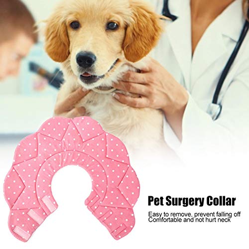 GOTOTOP Collar para heridas de recuperación de Mascotas, Tela de Nailon, pétalo Rosa, Collar de Cono Protector Suave, Collar isabelino para Cachorros, Perros pequeños y Gatos(XL-Pétalo Rosa)