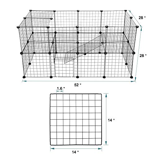 GOTOTOP Valla para animales caseros para perros con base para animales de pequeño tamaño (35 paneles)