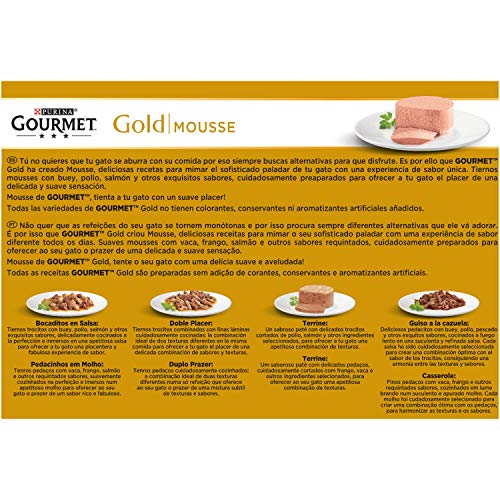 Gourmet - Gold Mousse con Pescado del Océano Pack 12 x 85 g - 1020 g