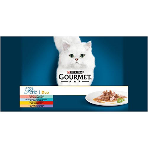 GOURMET Perla – Duo al Pavo y al Cordero – 12 x 85 g – Bolsas Frescas para Gato Adulto – Lote de 6