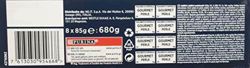 Gourmet Perle Alimento para el Gato, Piaceri del Mar con Salmón, platessa imantado, y Pescado Océano, 8 x 85 g – Pack de 10 Unidades