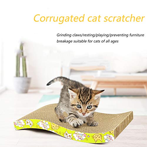 Gqiu Scratcher Cat Scratching, Kitty Pads Tumbona pequeña y Mediana Catnip Incluido Scratching de diseño Animal con Catnip, Scratchers en Forma S, Cartón Corrugado Scratch Lounge Pad Duradero