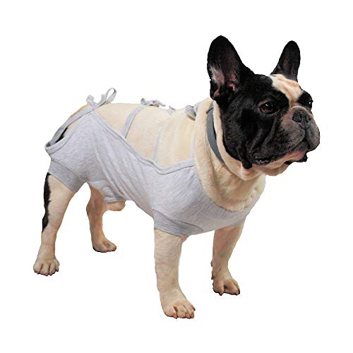 Grande Finale - Camiseta postoperatoria para Perros Mallas, Color Gris