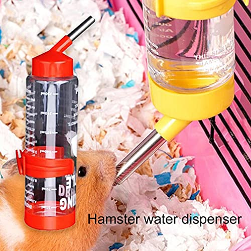 Greatangle-UK Bebedero para hámster, Bebedero para Mascotas, alimentador de Botella de Agua al vacío, Botella de Agua Colgante de 250 ml para Conejo, Mascota pequeña, Naranja, 250 ml