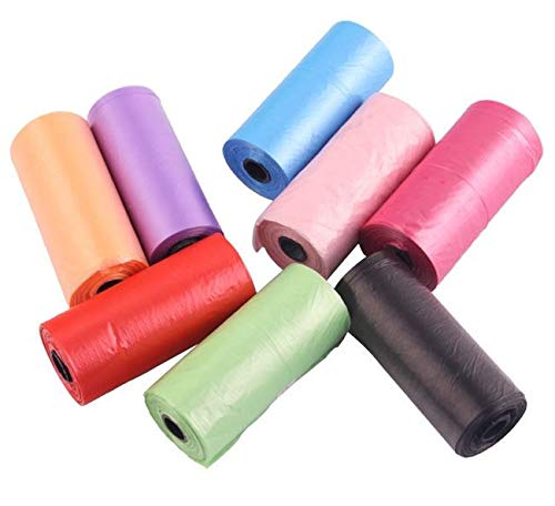 GreaTool Bolsas para Caca de Perro o Mascotas,Colector,Soporte para Cucharas,Bolsa para Cachorros y Gatos,Rollos pequeños,Precio Fabrica (1500 Bolsos Colores)