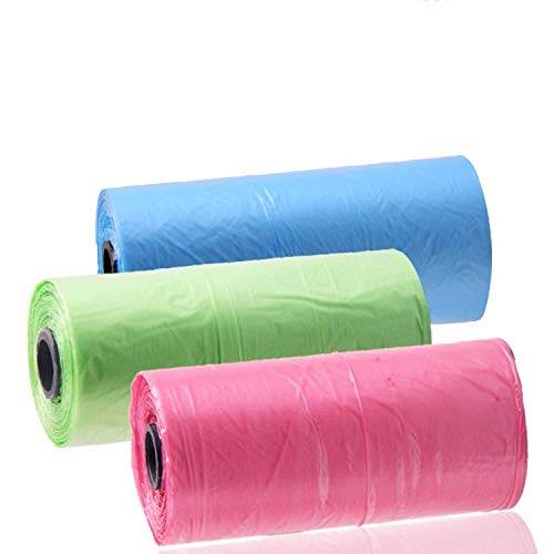 GreaTool Bolsas para Caca de Perro o Mascotas,Colector,Soporte para Cucharas,Bolsa para Cachorros y Gatos,Rollos pequeños,Precio Fabrica (1500 Bolsos Colores)