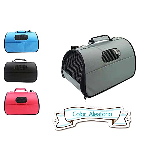 GREATOOL Bolso Perro Pequeño Bolsa Bandolera de Transporte de Gatos, 37x22x20CM, Transportín Perro Gato Transpirable, Color Aleatorio (Tamaño: S-37X22X20cm, Color Aleatorio)