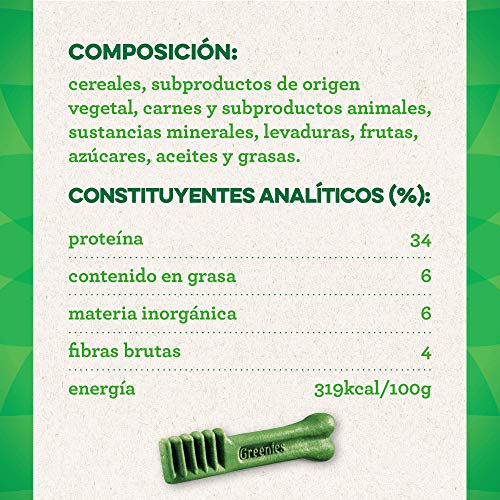 Greenies Snack Dental 100% Natural para Perros Grandes (Pack de 6 x 170g)