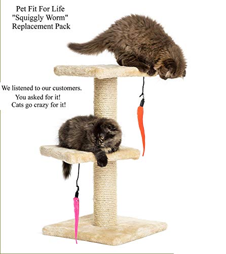 GTRBV Direct Pet Fit For Life - Juego de 5 gusanos de repuesto para varitas de juguete para gatos y gatitos y jackson galaxia, juguete para mascotas