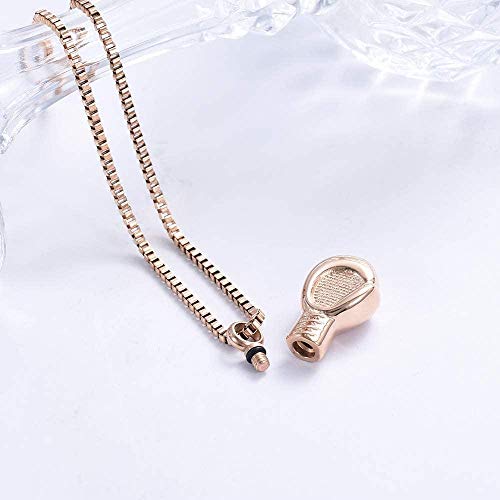 Guante de boxeo Cremación Titular de la joyería Cenizas para mascotas Humano Acero inoxidable Recuerdo Colgante Locket Memorial Urna Collar para hombres Mujeres-Oro rosa