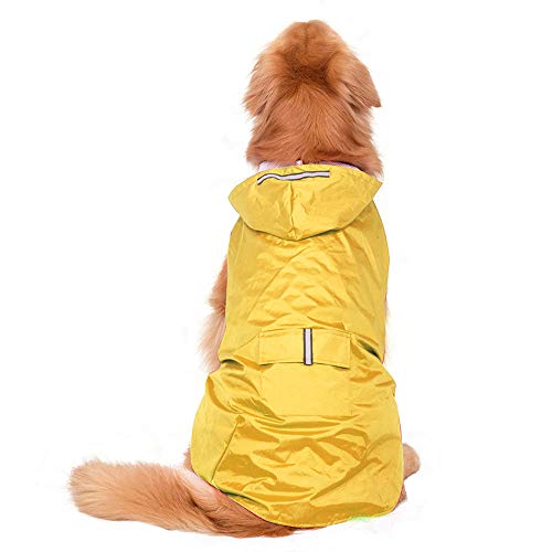 Gulunmun Chubasqueros para Perros Mascota Perro Grande Impermeable Impermeable Ropa para Perros Grandes Chaqueta de Lluvia Al Aire Libre para Golden Retriever Labrador Husky Ropa para la Lluvia @ 5XL