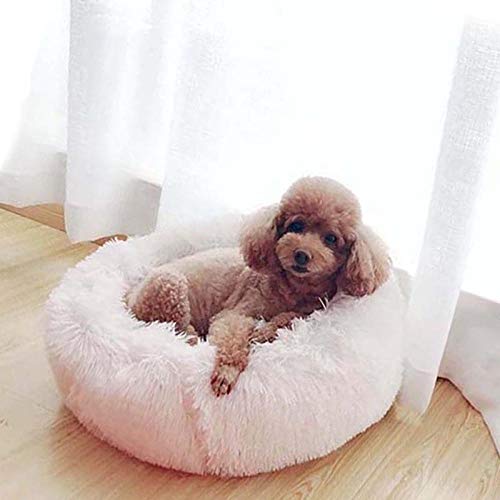 Gulunmun Redondo Largo Peluche para Perros Colchoneta Colchón Nido para Dormir Sofá Mascotas Cama Cattery   Cojín para Perros Grandes Productos de Petshop XL-5XL-pink_4XL_110x110CM