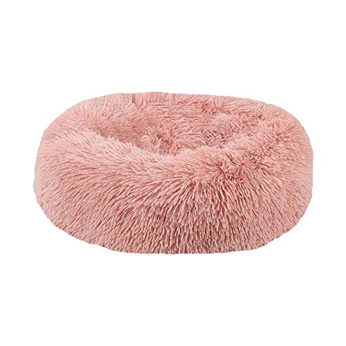 Gulunmun Redondo Largo Peluche para Perros Colchoneta Colchón Nido para Dormir Sofá Mascotas Cama Cattery   Cojín para Perros Grandes Productos de Petshop XL-5XL-pink_4XL_110x110CM