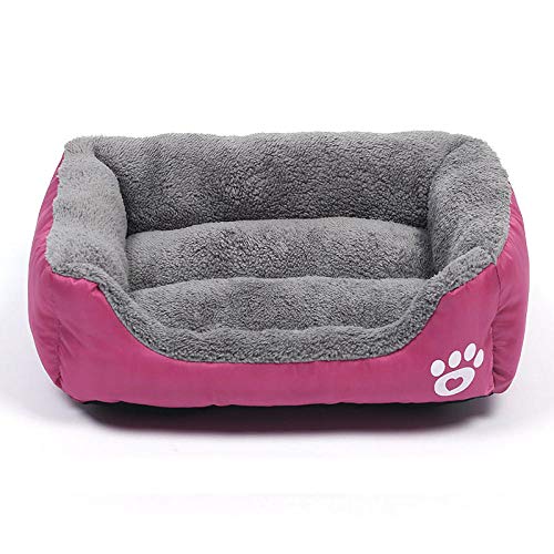 Gulunmun S-3XL Perro Cama Pata Mascota sofá Estera Impermeable Fondo Suave Polar cálido Gato Cama colchón casa Petshop-Rose_L