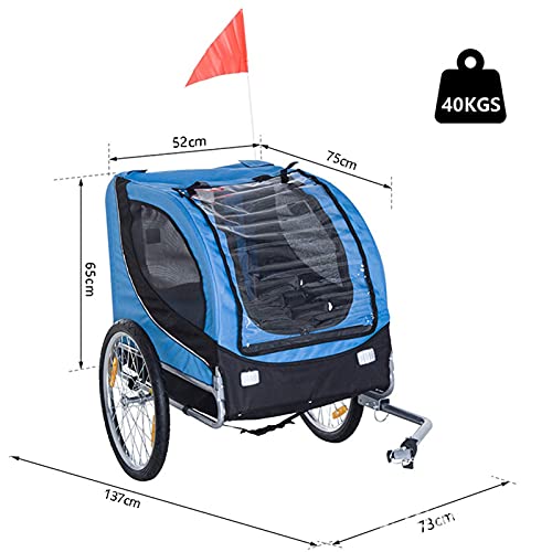 GW Remolque Bicicleta Perros Mascota 1 Bandera 6 Reflectores Remolque Bici Carga 40kg